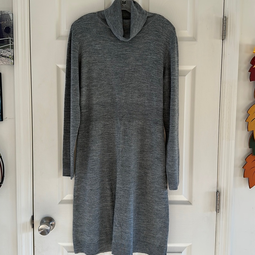 New York & Co. grey turtleneck sweater dress (M).